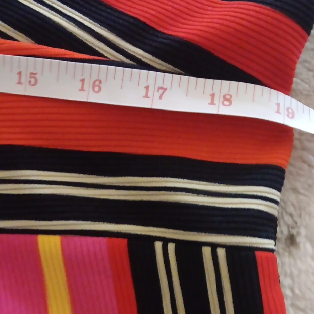 Cato Orange Black Sheath Midi Dress V-Neck Short Sleeve - Picture 12 of 14